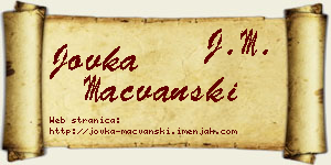 Jovka Mačvanski vizit kartica